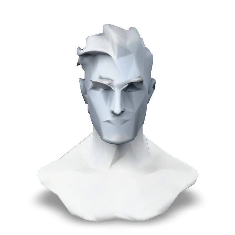 Low Poly Male Bust (statue)