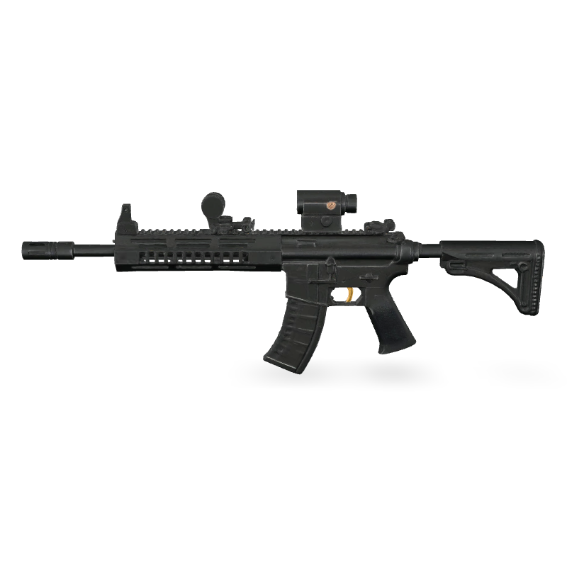 Assault rifle with red dot sight (Meshy)
