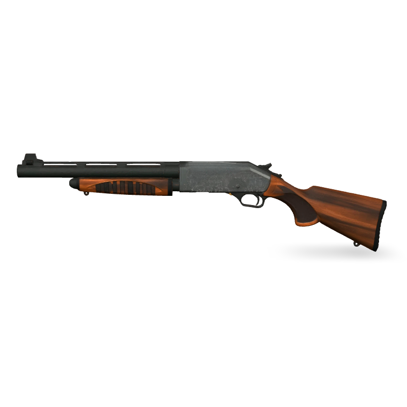 Combat shotgun, pump action (Meshy)